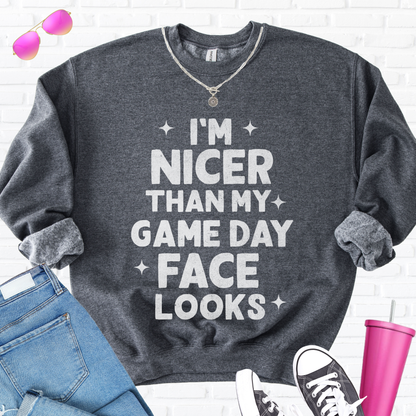 I'm Nicer Than My Game Day Face Crewneck