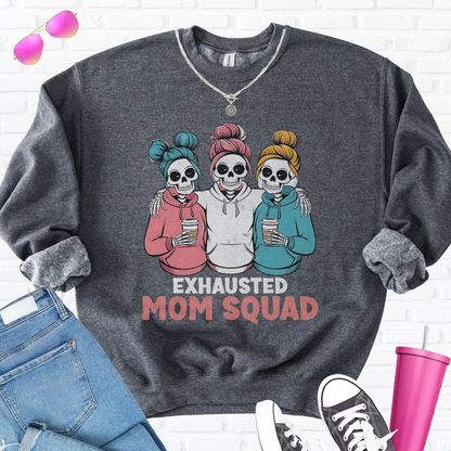 Exhausted Mom Squad Crewneck