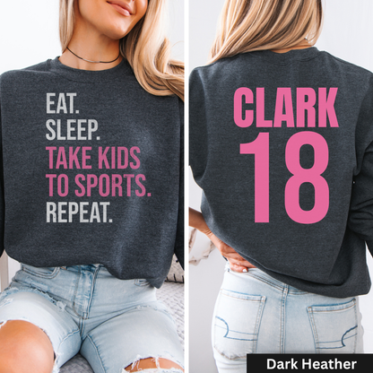 Eat Sleep Take Kids To Sports Crewneck