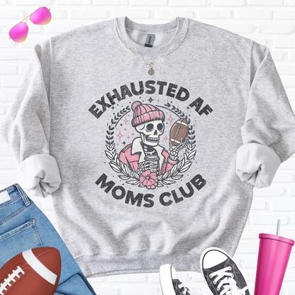 Exhausted AF Football Moms Club Crewneck