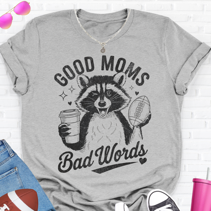 Good Moms Bad Words Football T-Shirt