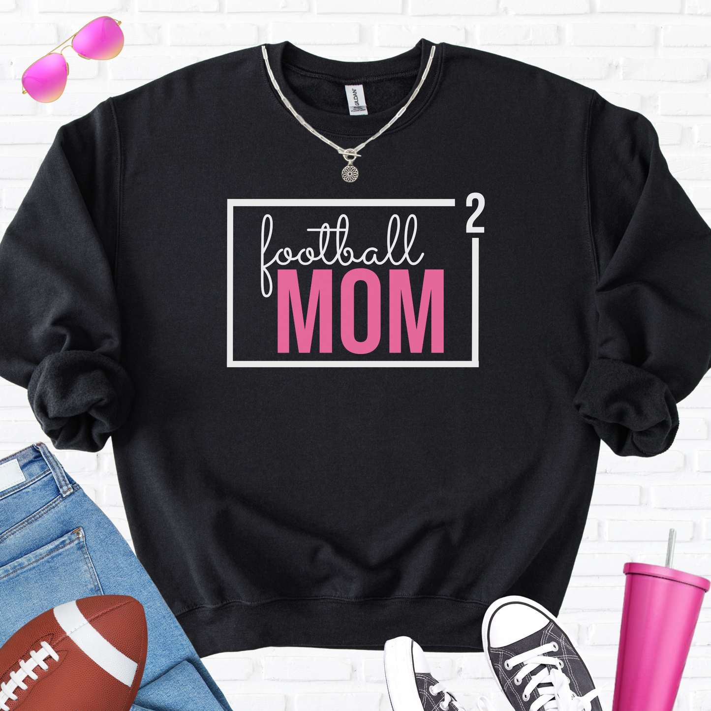 Football Mom Squared Crewneck