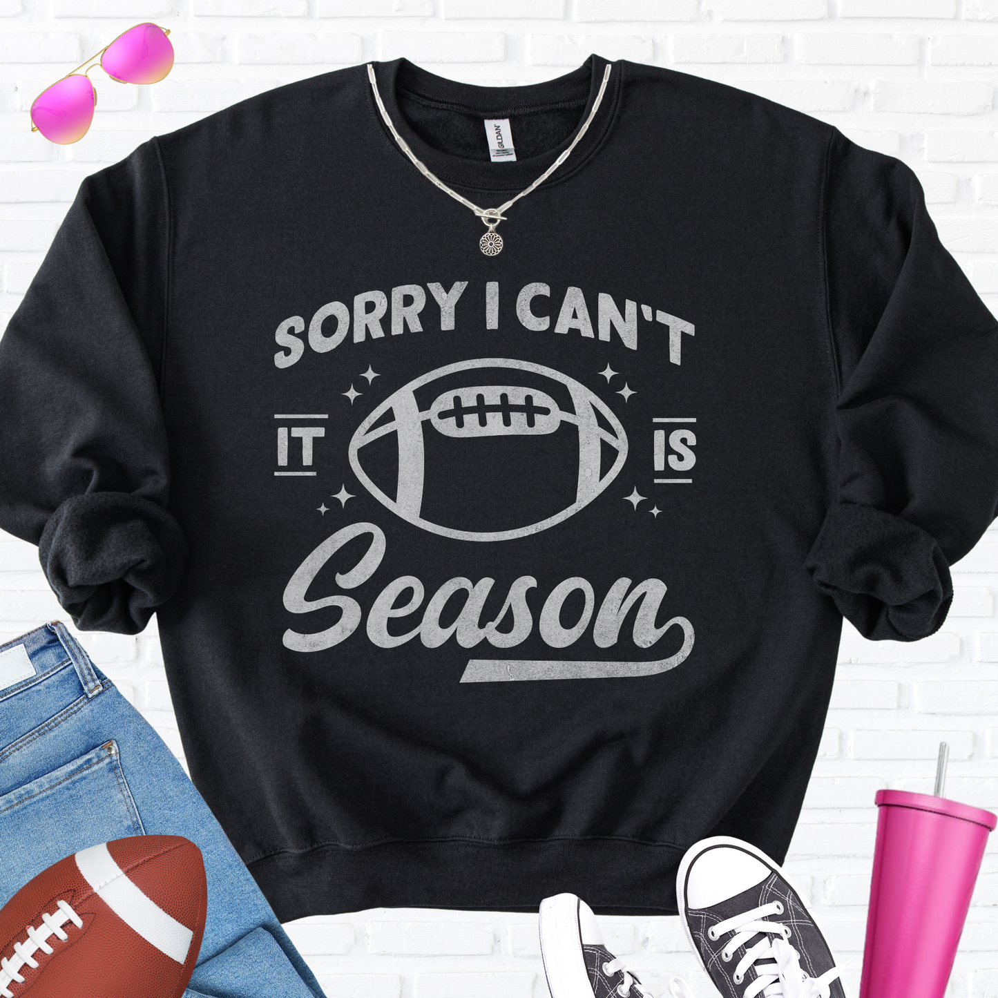 Sorry I Can't Football Season Crewneck