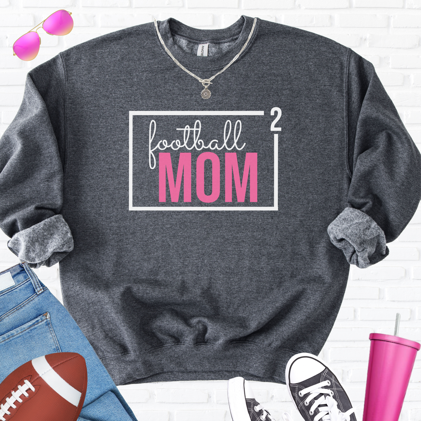 Football Mom Squared Crewneck