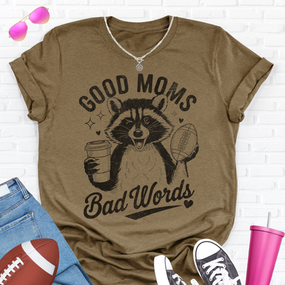 Good Moms Bad Words Football T-Shirt