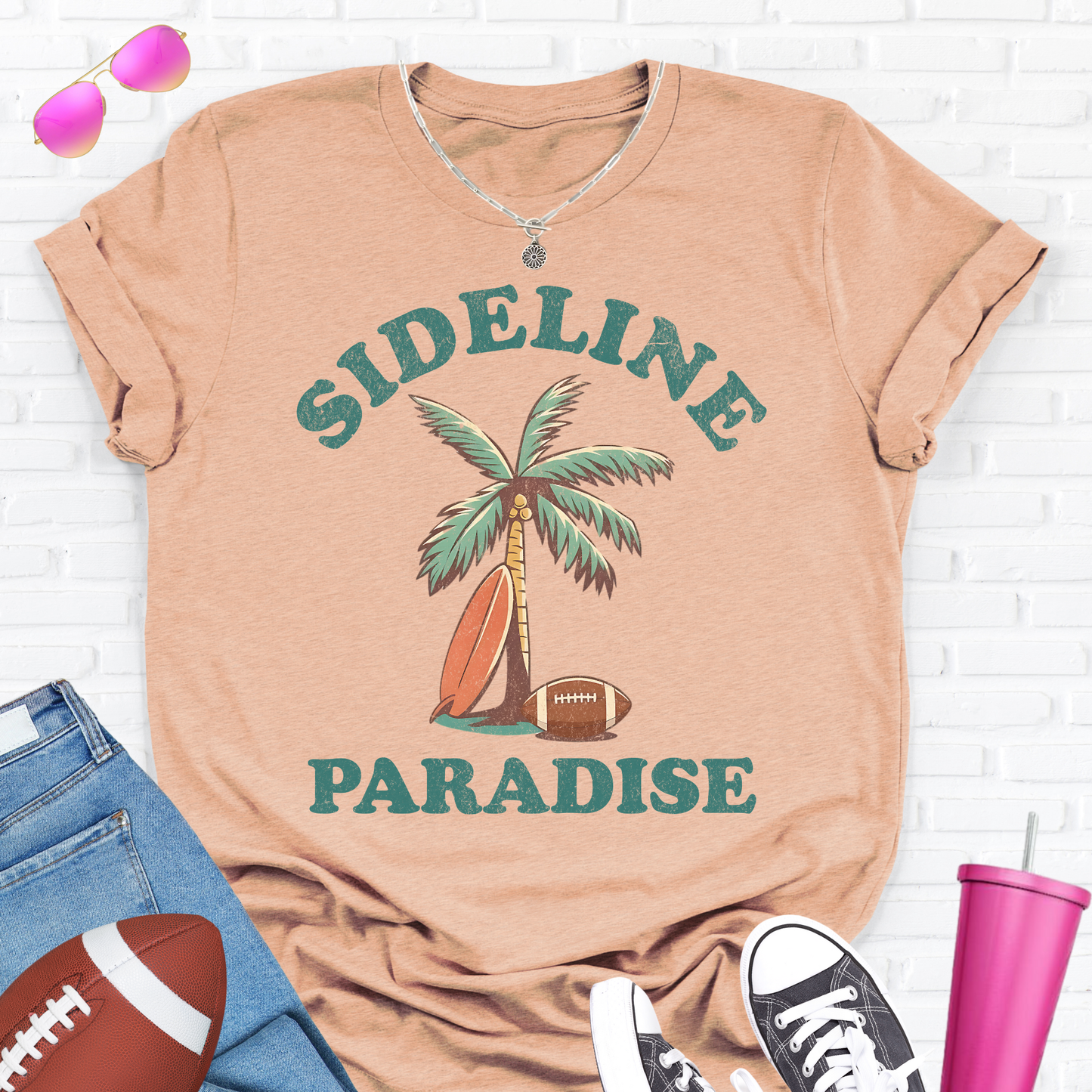 Sideline Paradise Football T-Shirt