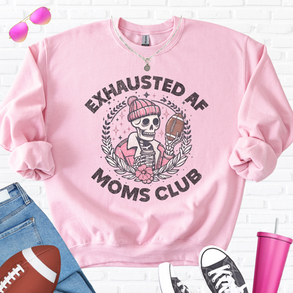 Exhausted AF Football Moms Club Crewneck