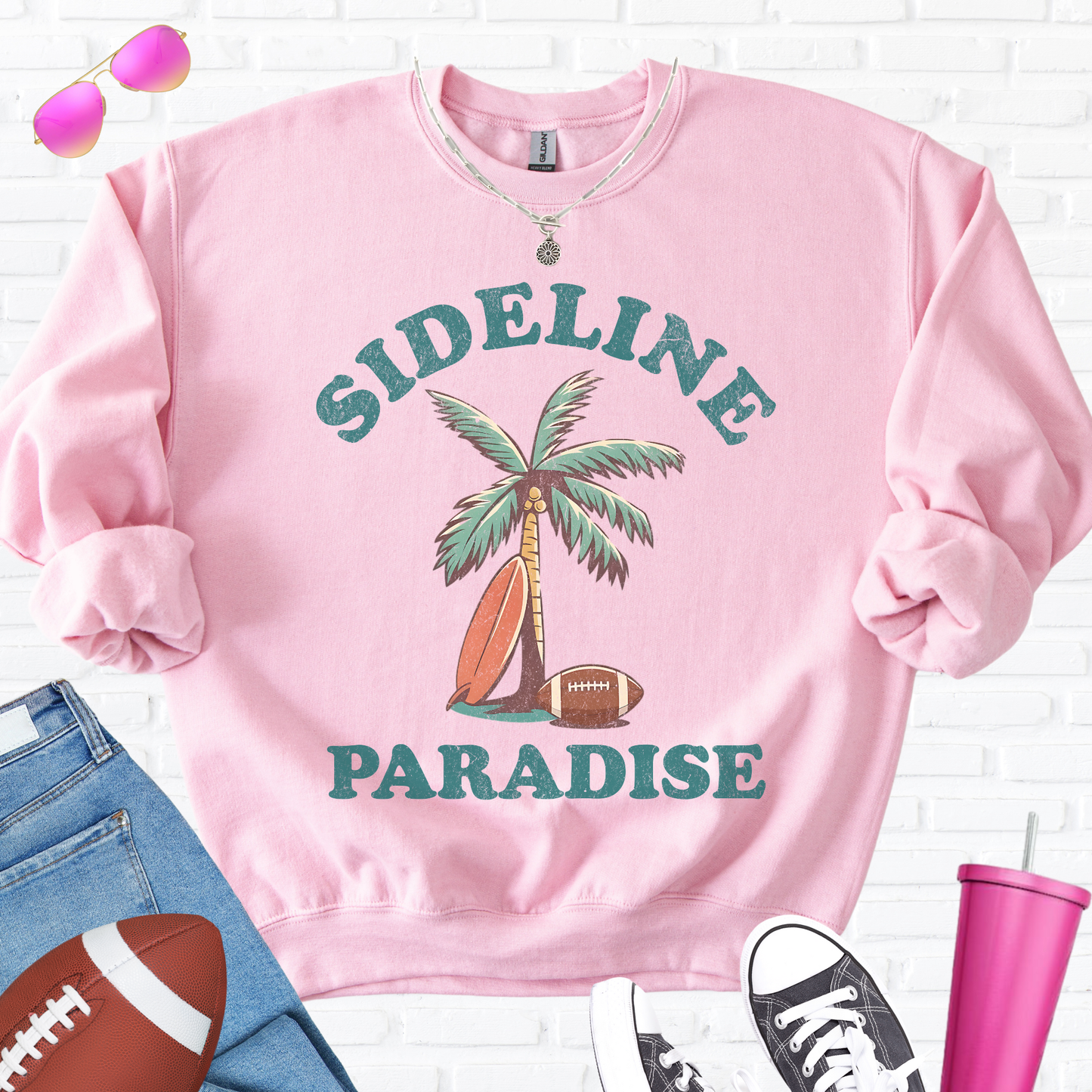 Sideline Paradise Football Crewneck