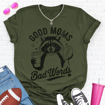 Good Moms Bad Words Football T-Shirt