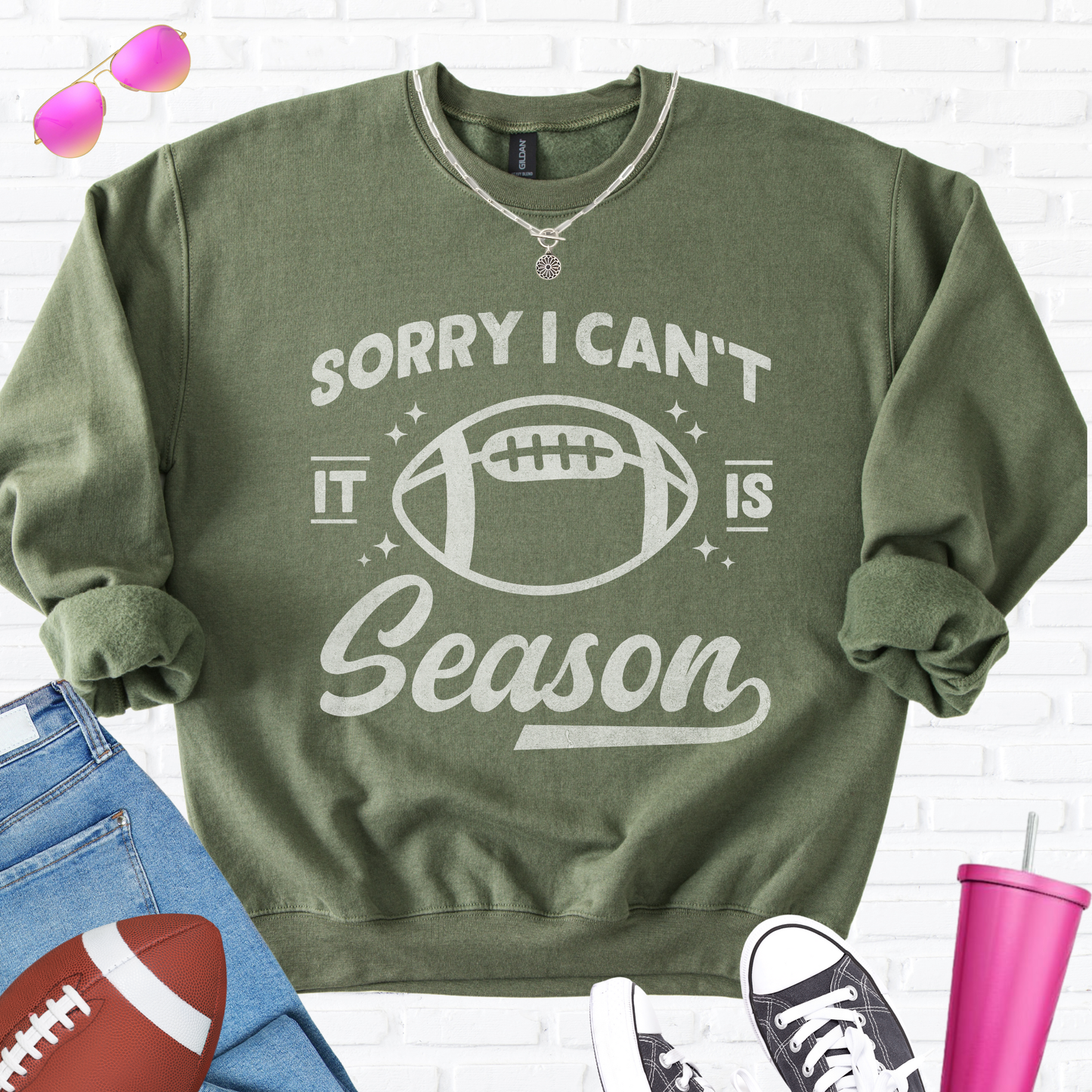 Sorry I Can't Football Season Crewneck