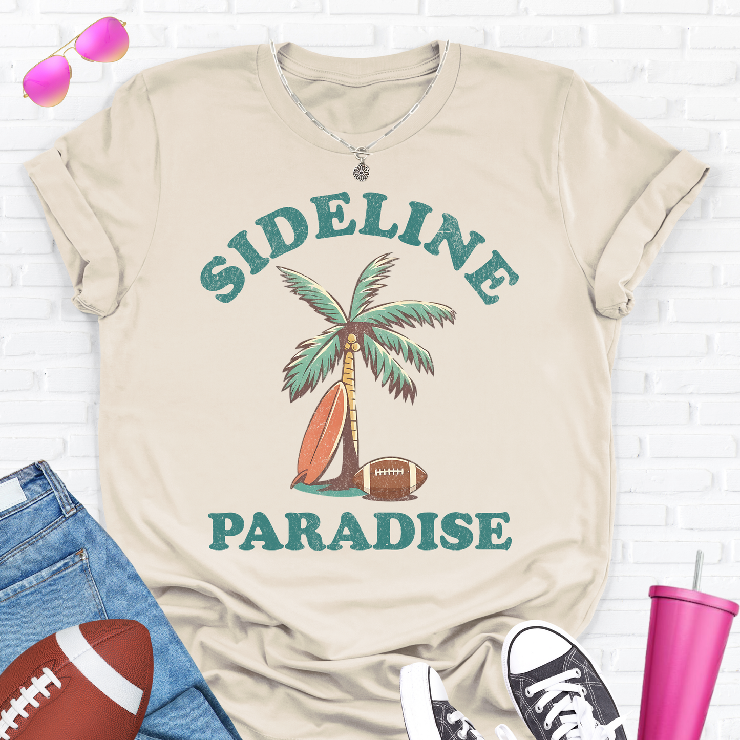Sideline Paradise Football T-Shirt