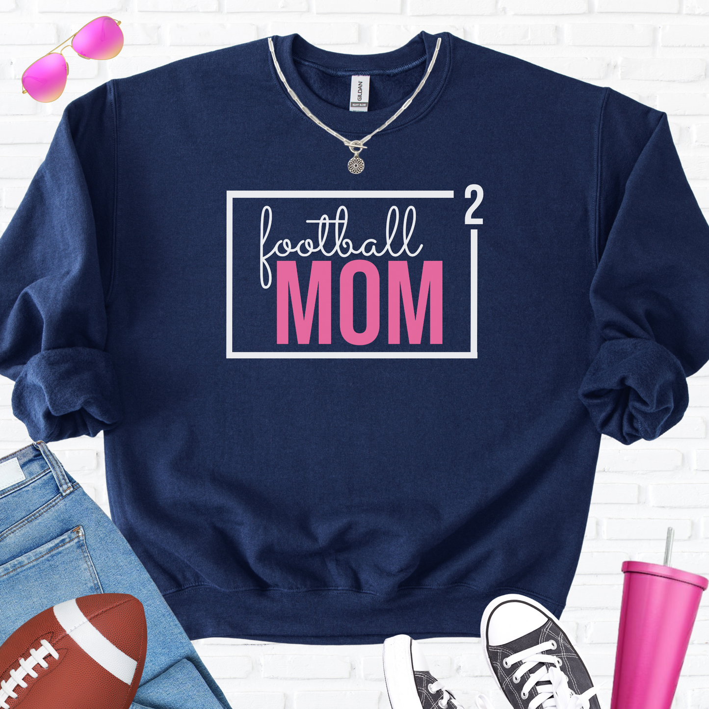 Football Mom Squared Crewneck