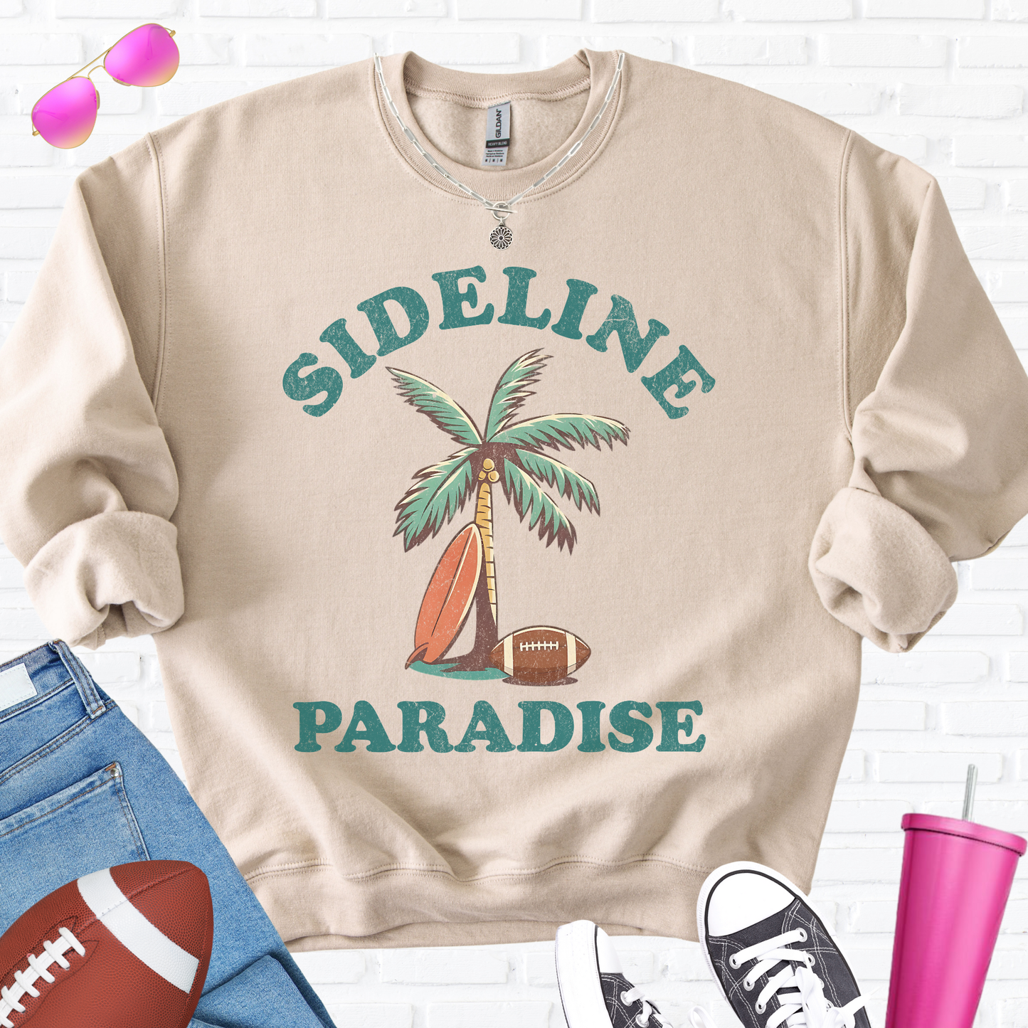 Sideline Paradise Football Crewneck