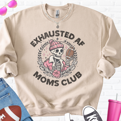 Exhausted AF Football Moms Club Crewneck