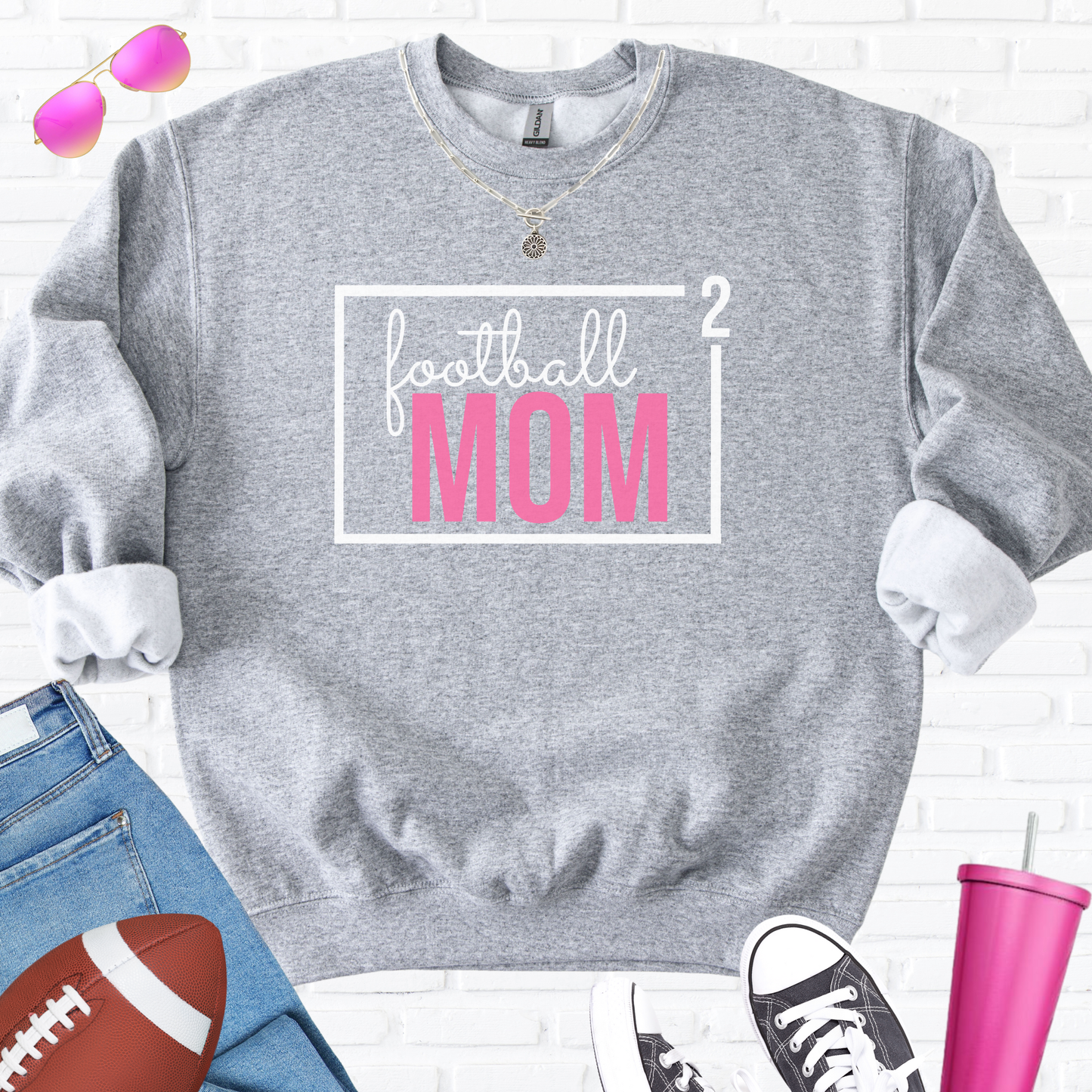 Football Mom Squared Crewneck