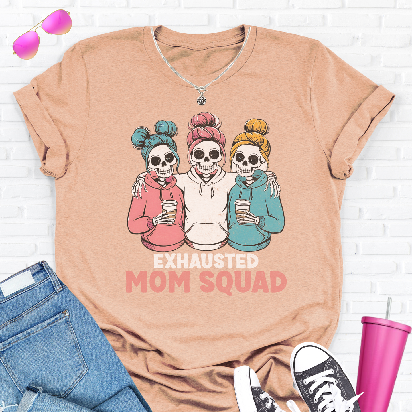 Exhausted Mom Squad T-Shirt
