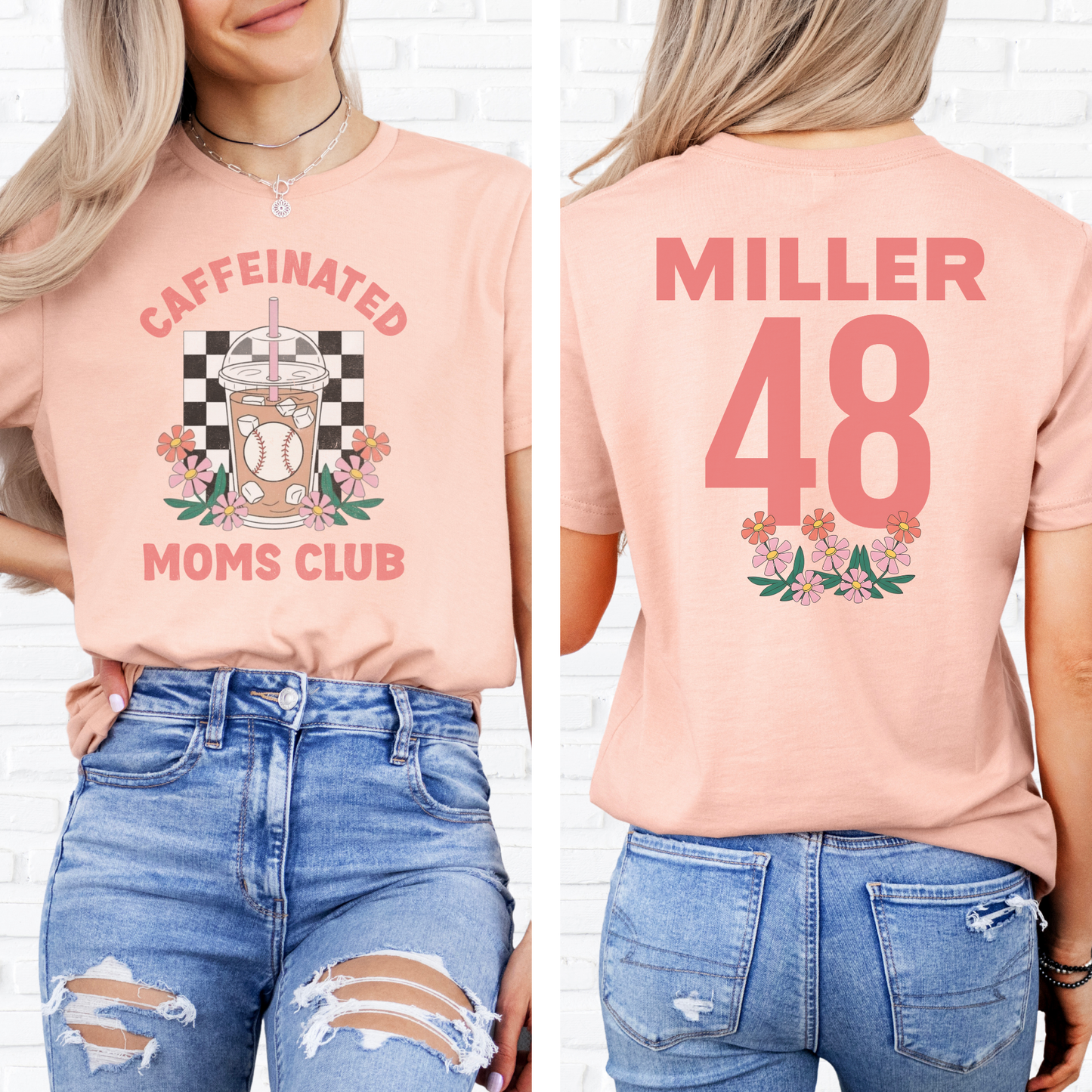 Caffeinated Moms Baseball Club T-Shirt