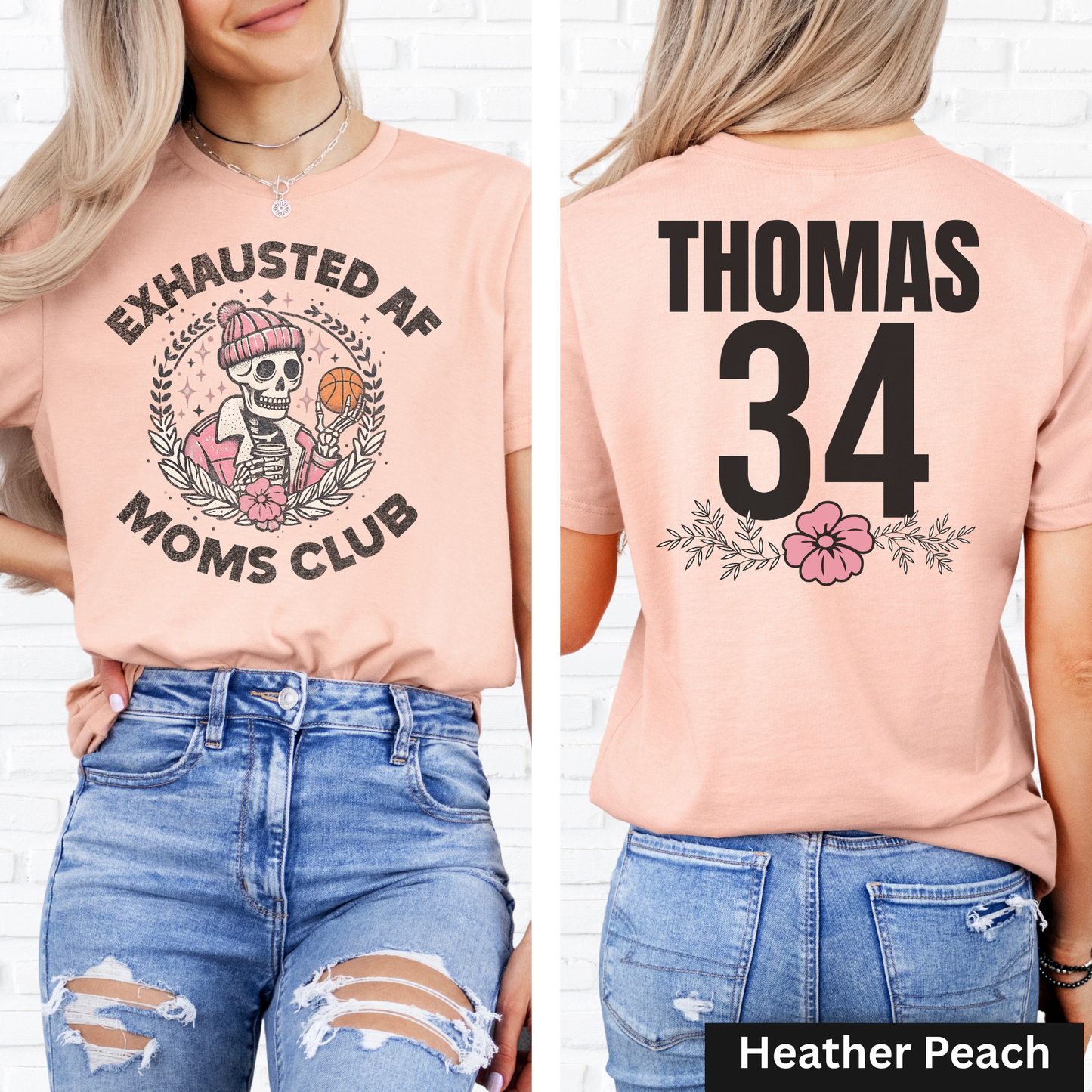 Exhausted AF Basketball Moms Club T-Shirt