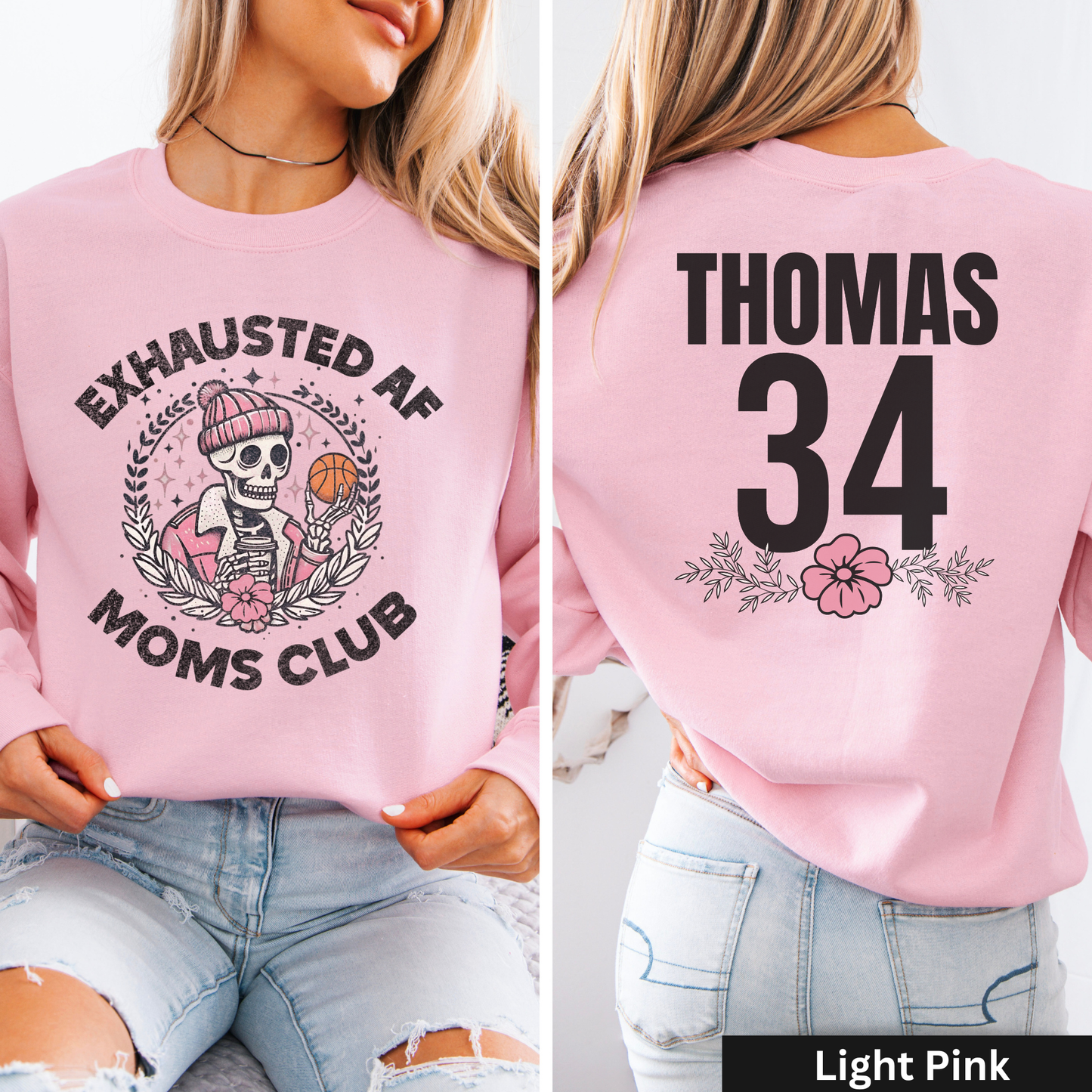 Exhausted AF Basketball Moms Club Crewneck