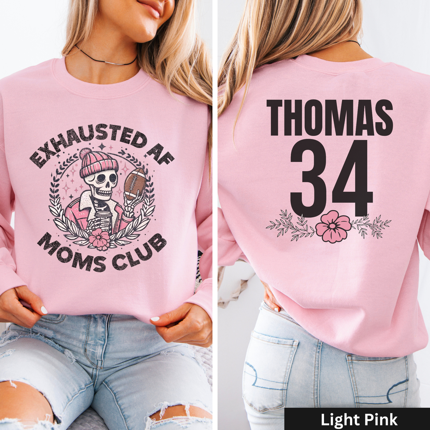 Exhausted AF Football Moms Club Crewneck