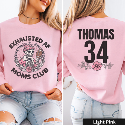 Exhausted AF Football Moms Club Crewneck
