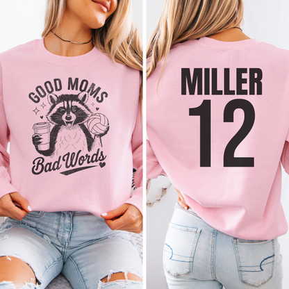 Good Moms Bad Words Volleyball Crewneck