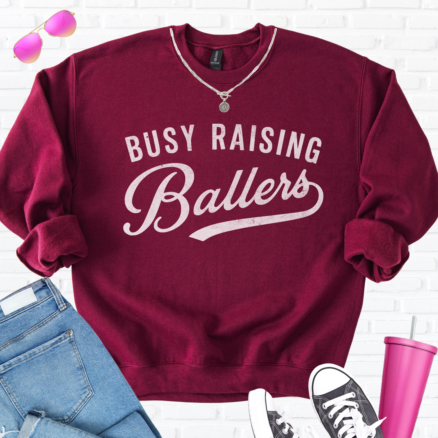 Busy Raising Ballers Crewneck