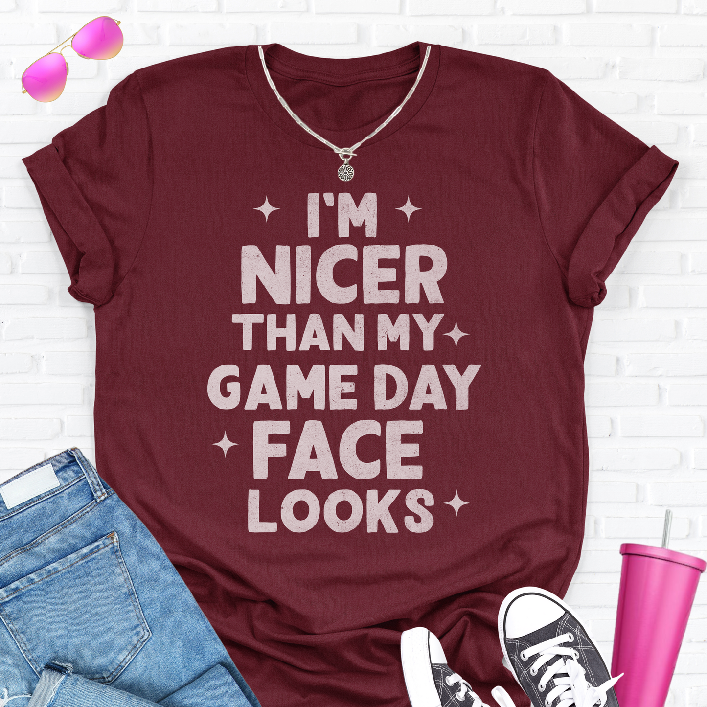 I'm Nicer Than My Game Day Face T-Shirt