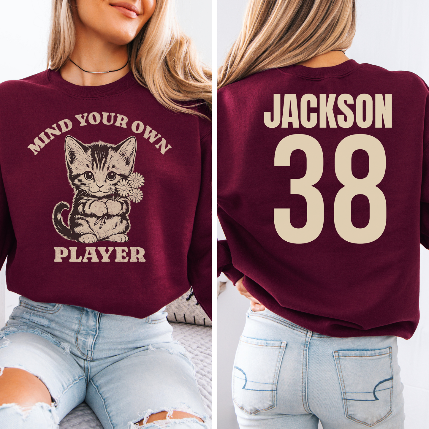 Mind Your Own Player Kitten Crewneck