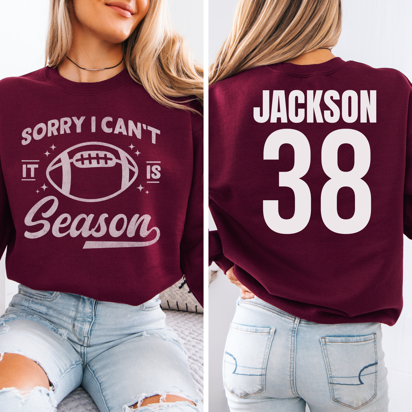 Sorry I Can't Football Season Crewneck