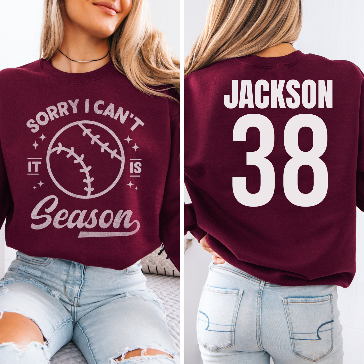 Sorry I Can't Baseball Season Crewneck