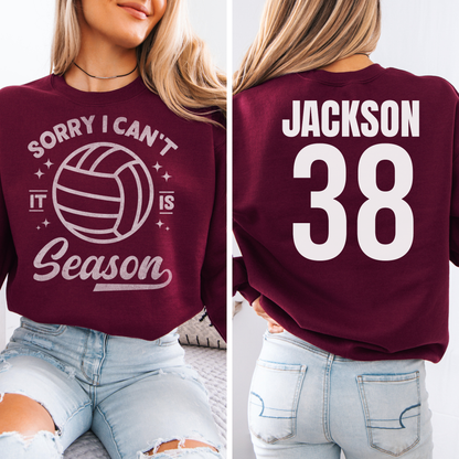 Sorry I Can't Volleyball Season Crewneck