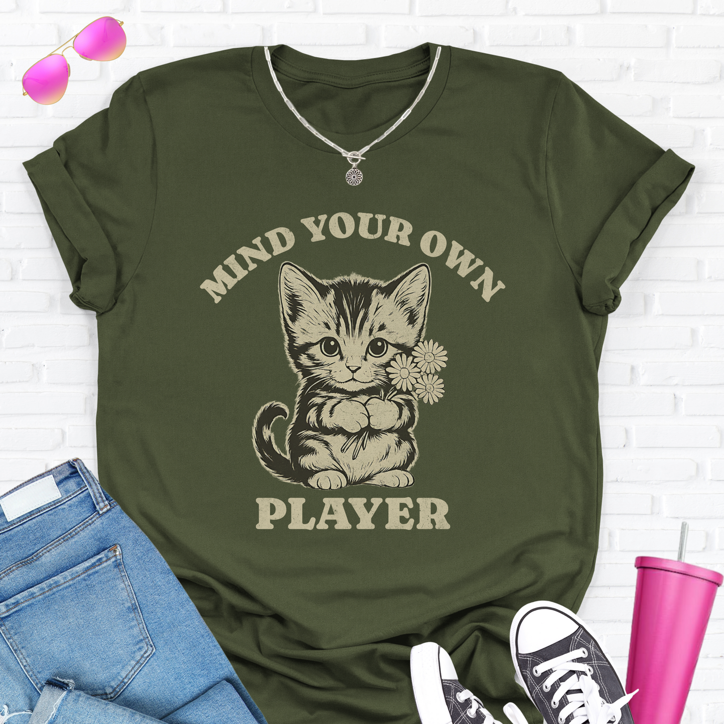 Mind Your Own Player Kitten T-Shirt