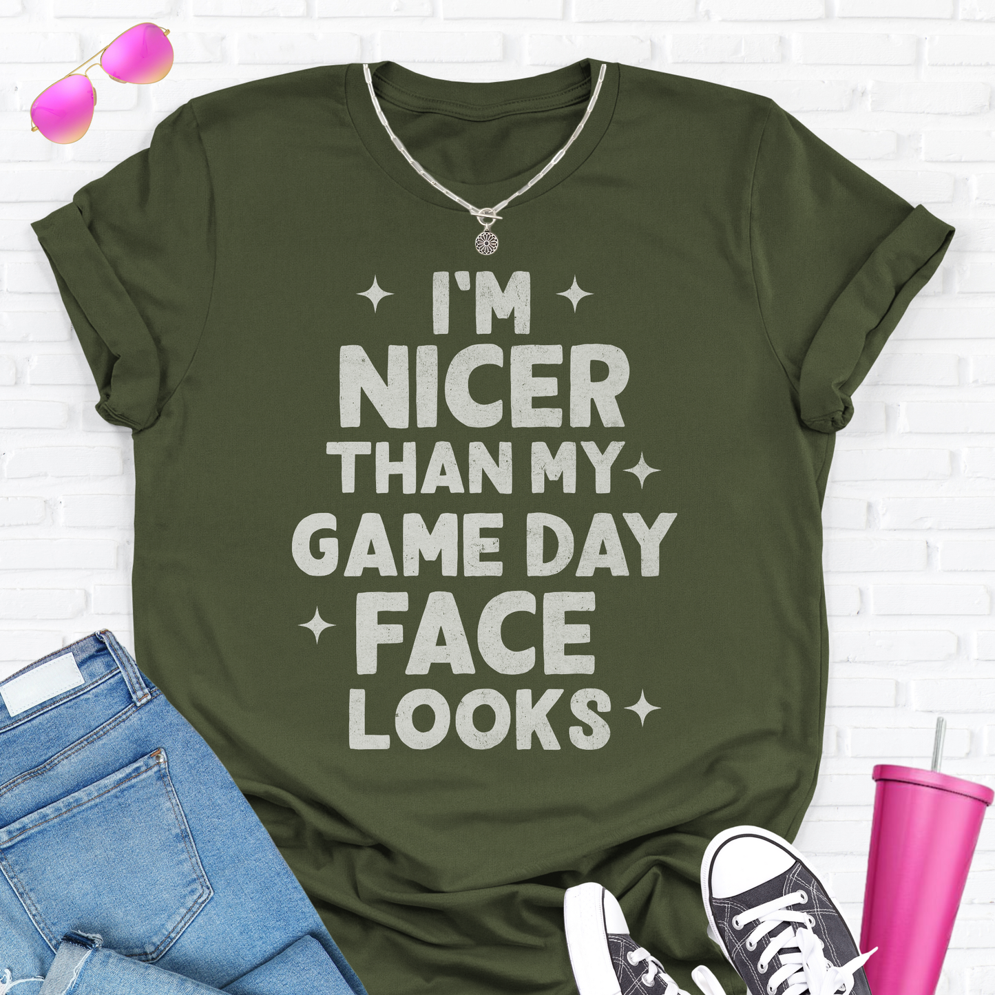 I'm Nicer Than My Game Day Face T-Shirt