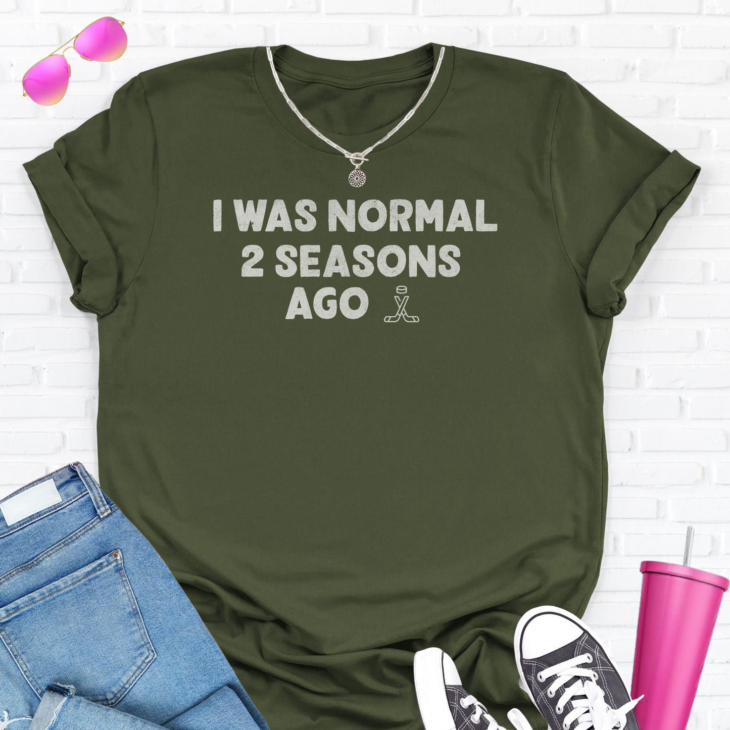 I Was Normal Hockey T-Shirt