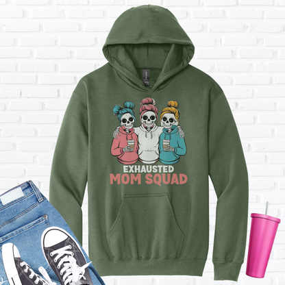 Exhausted Mom Squad Hoodie