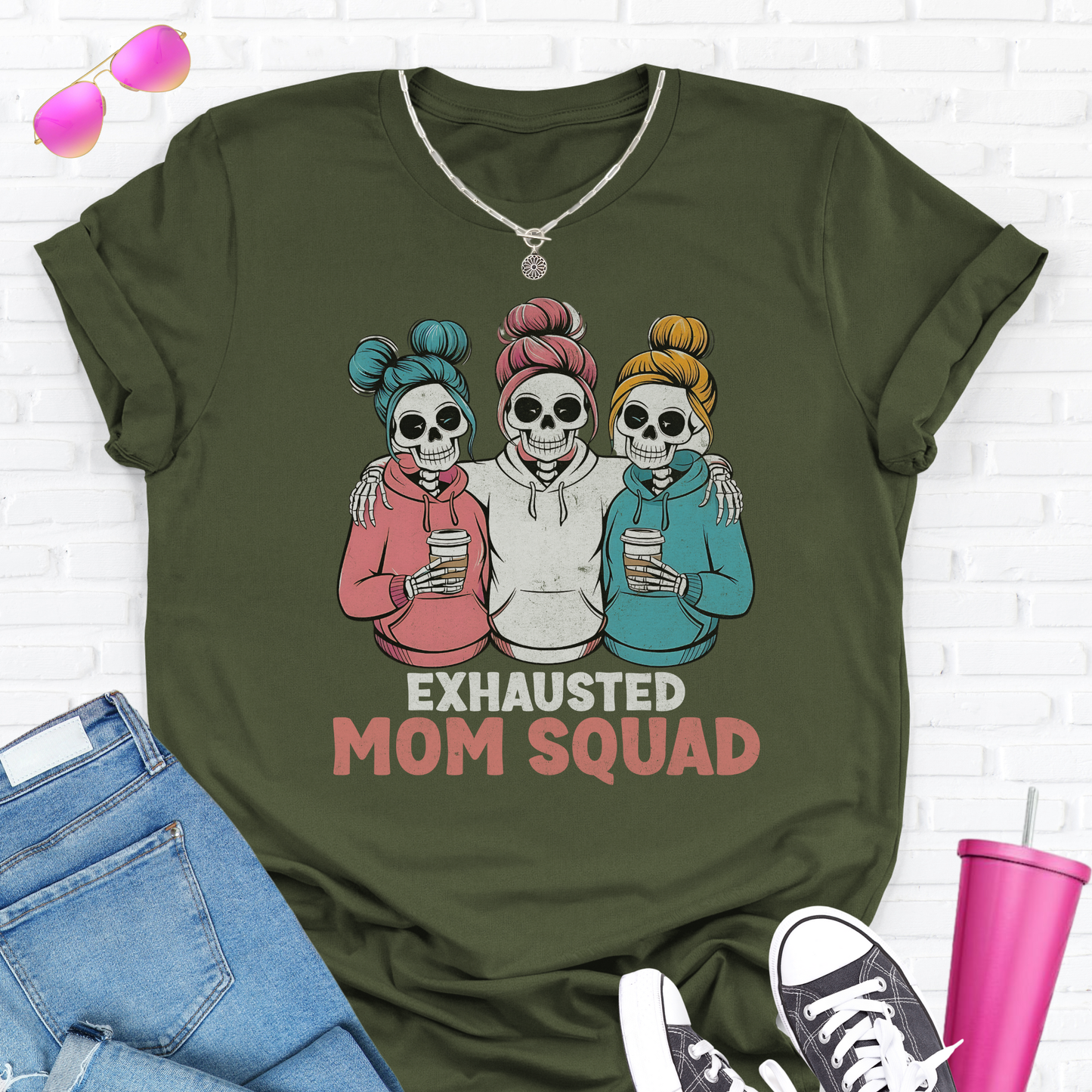 Exhausted Mom Squad T-Shirt