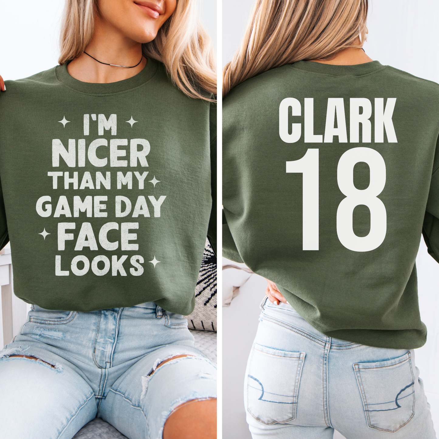 I'm Nicer Than My Game Day Face Crewneck