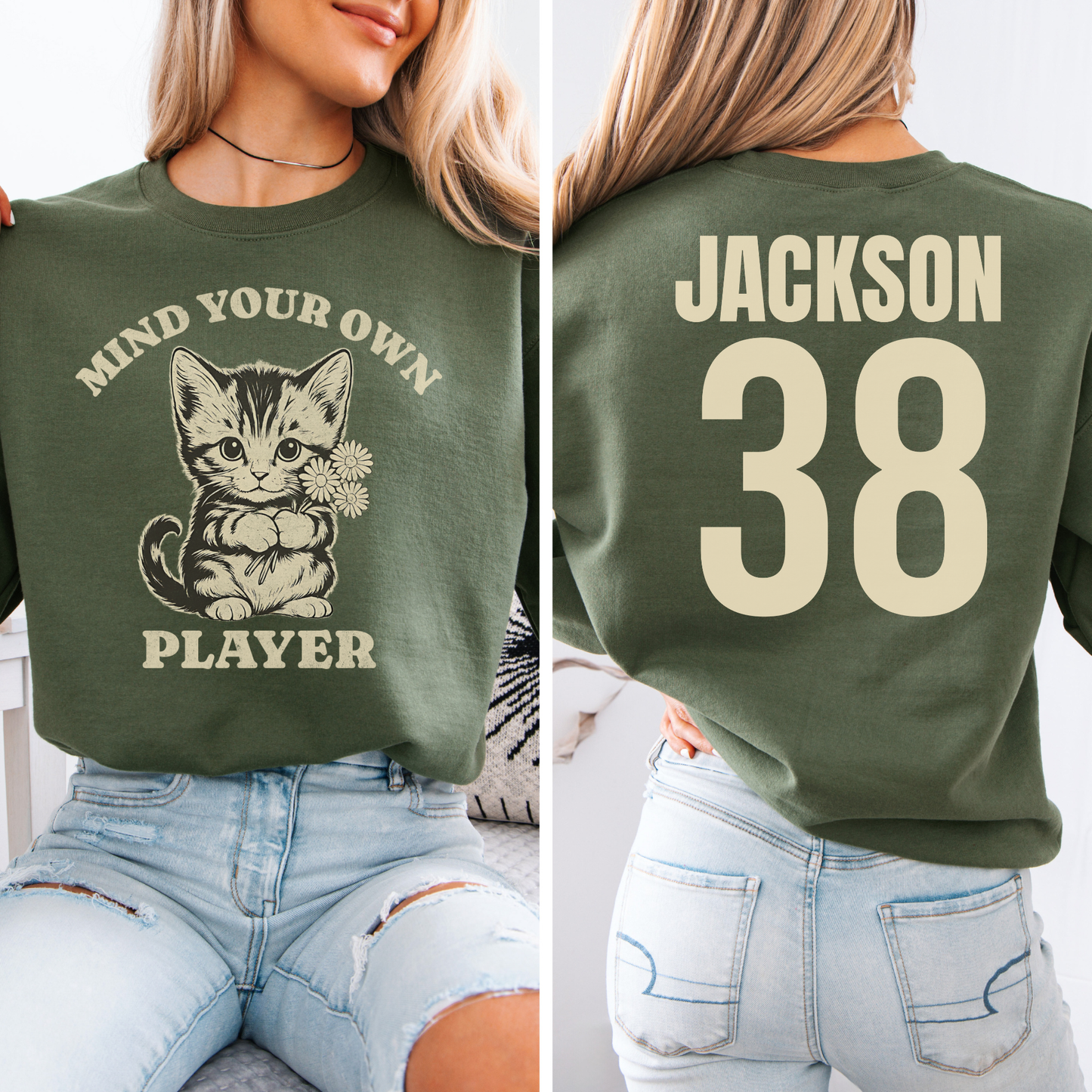 Mind Your Own Player Kitten Crewneck
