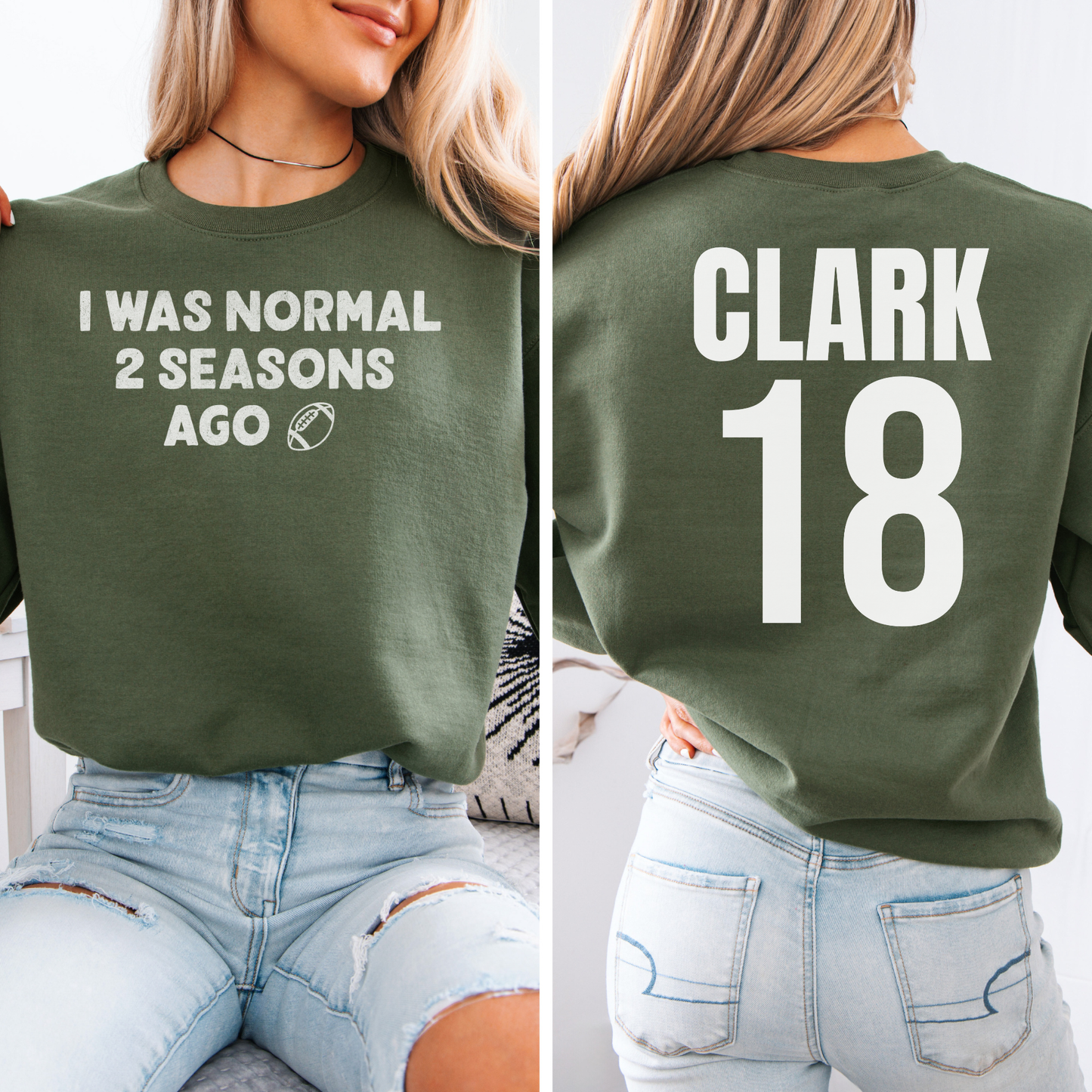 I Was Normal Football Crewneck