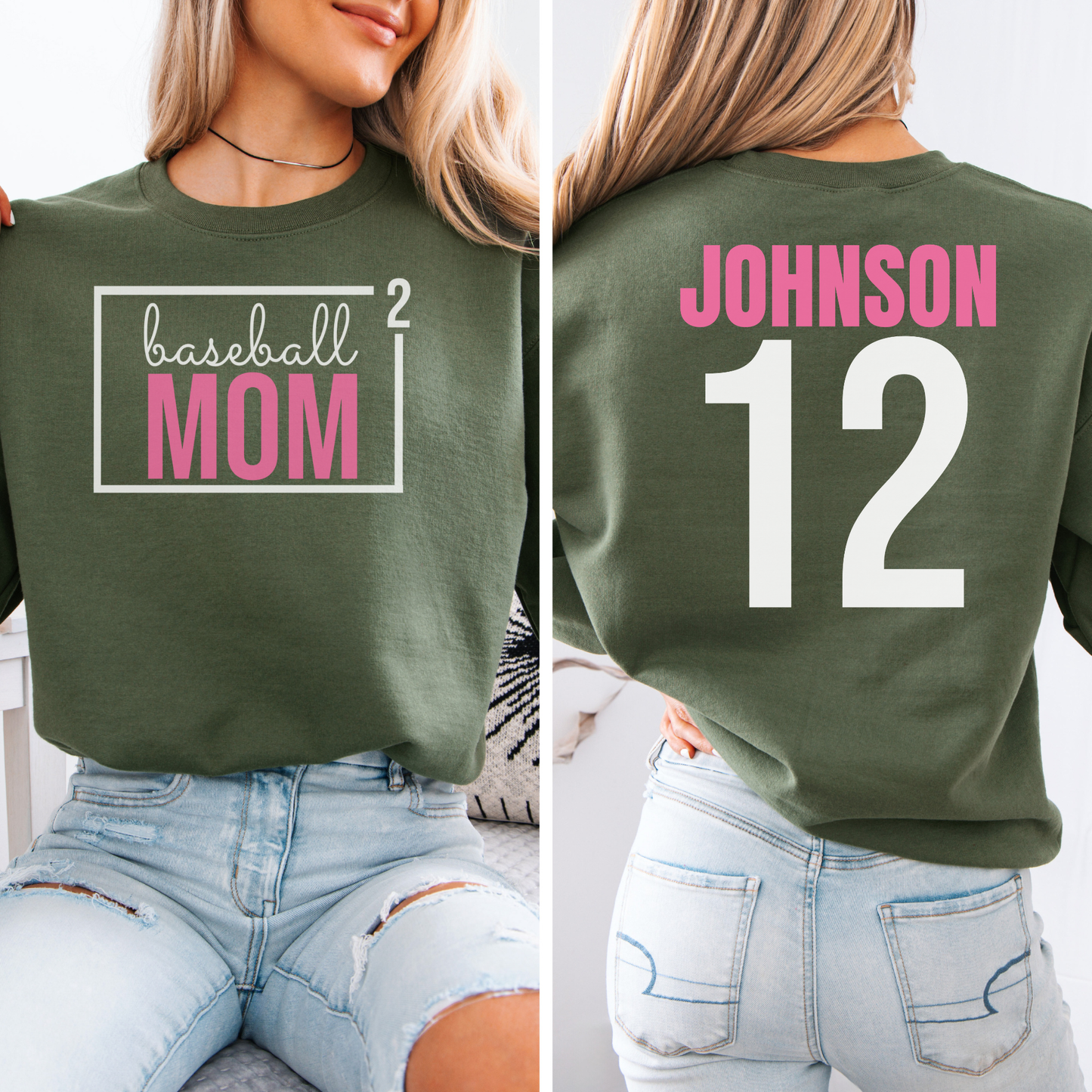 Baseball Mom Squared Crewneck