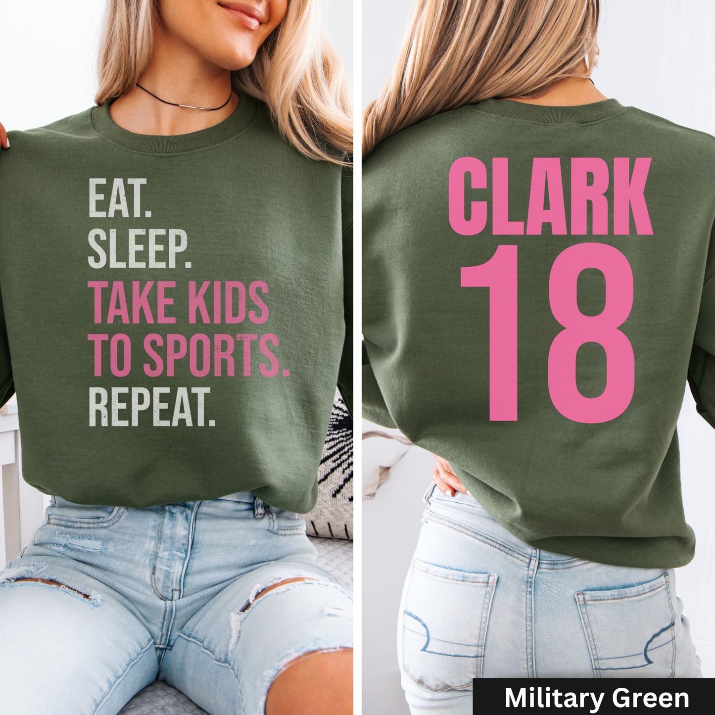 Eat Sleep Take Kids To Sports Crewneck