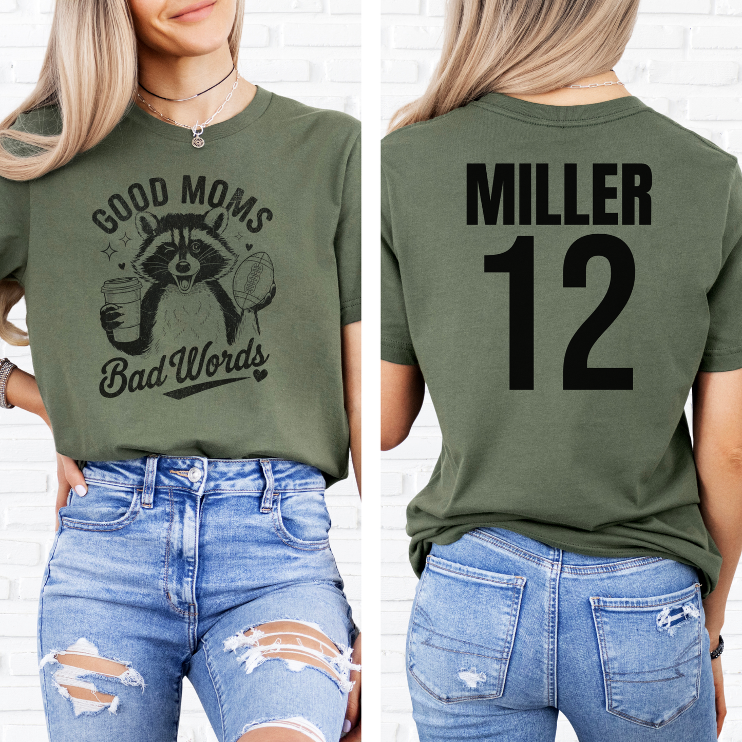 Good Moms Bad Words Football T-Shirt