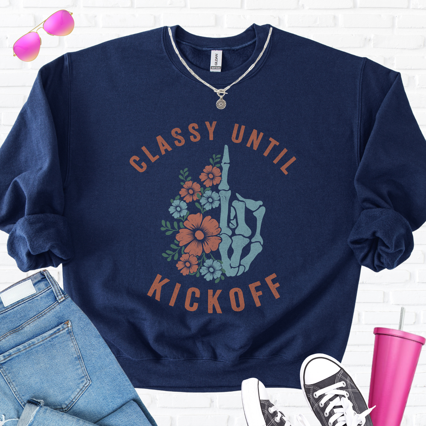 Classy Until Kickoff Crewneck