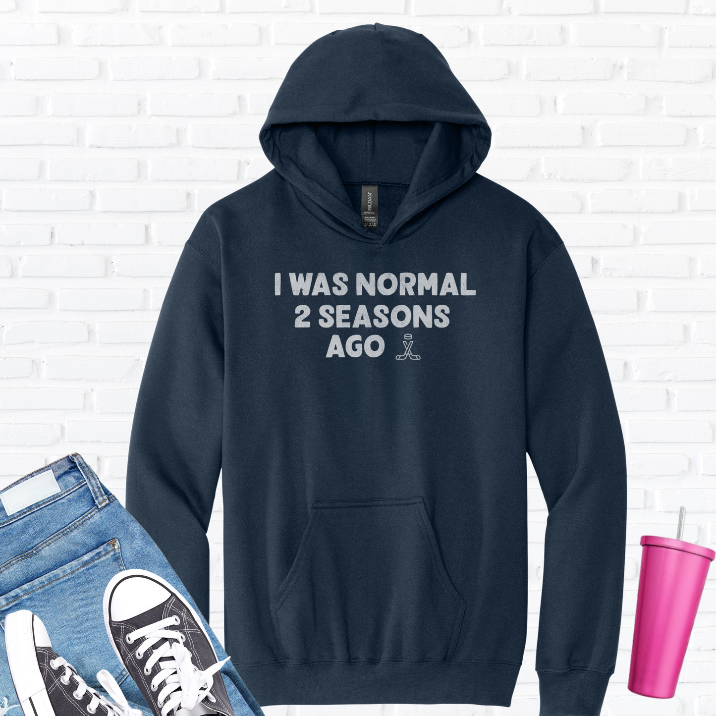 I Was Normal Hockey Hoodie