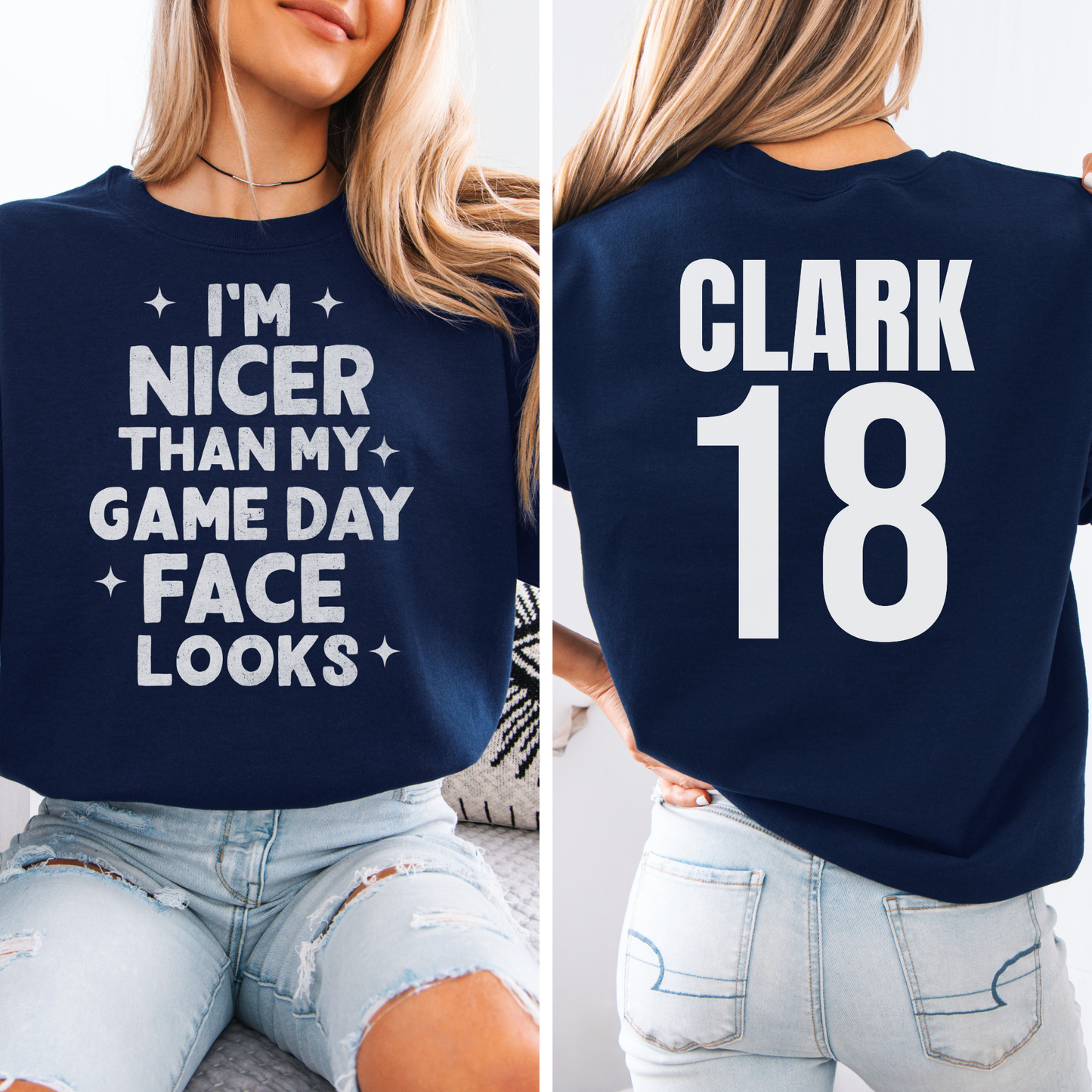 I'm Nicer Than My Game Day Face Crewneck