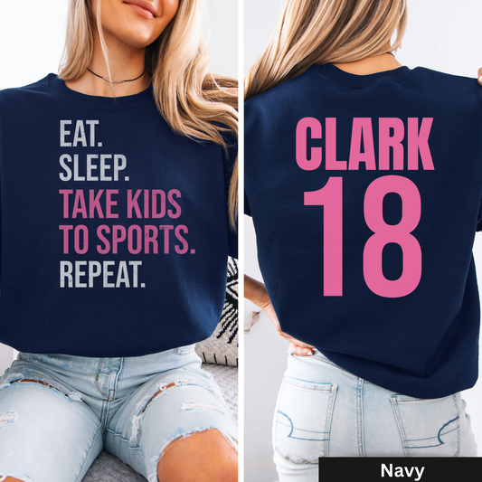 Eat Sleep Take Kids To Sports Crewneck