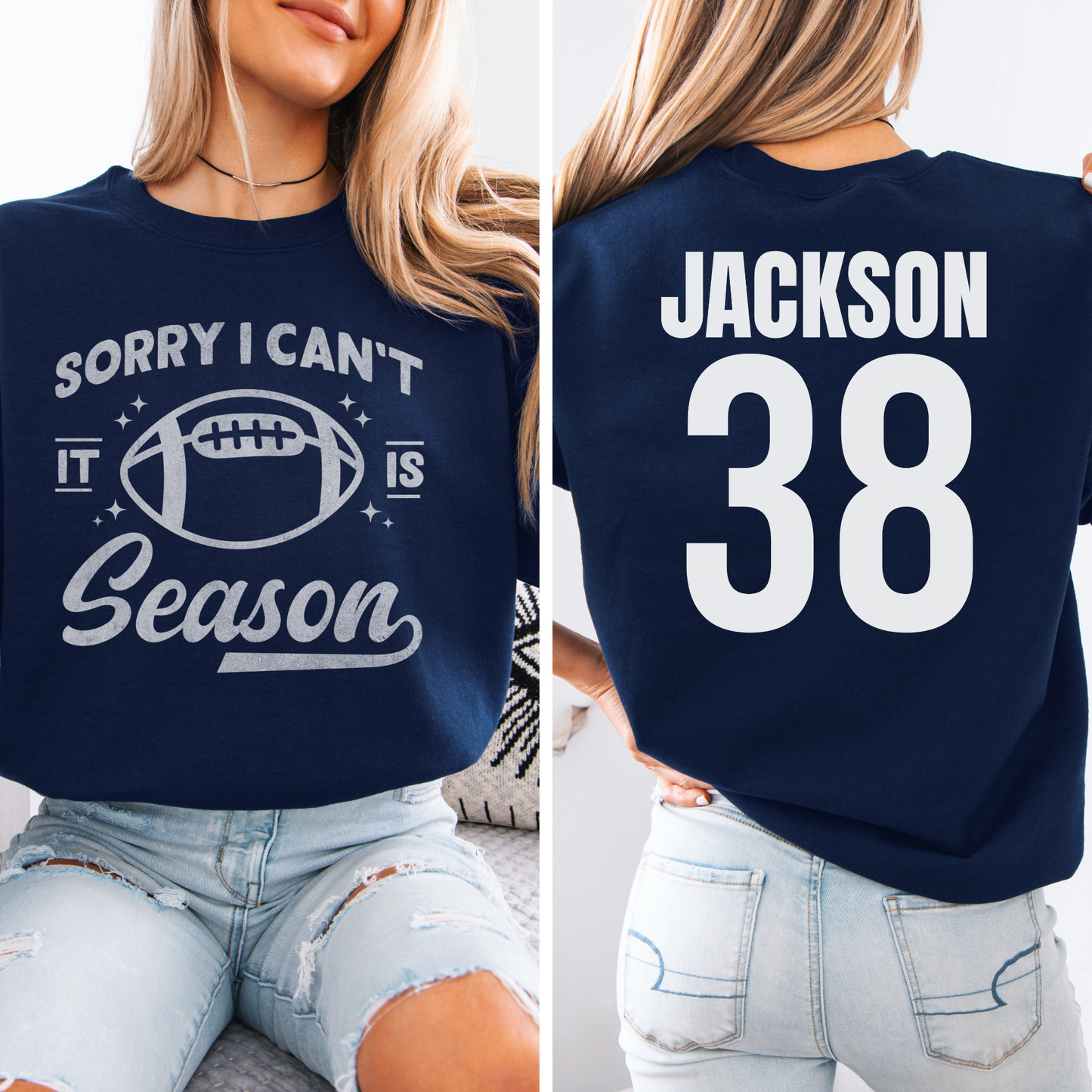 Sorry I Can't Football Season Crewneck