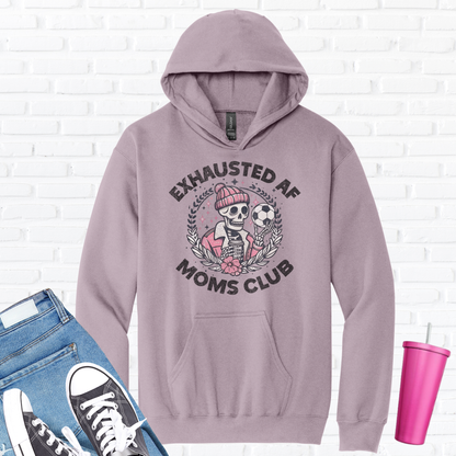 Exhausted AF Soccer Moms Club Hoodie