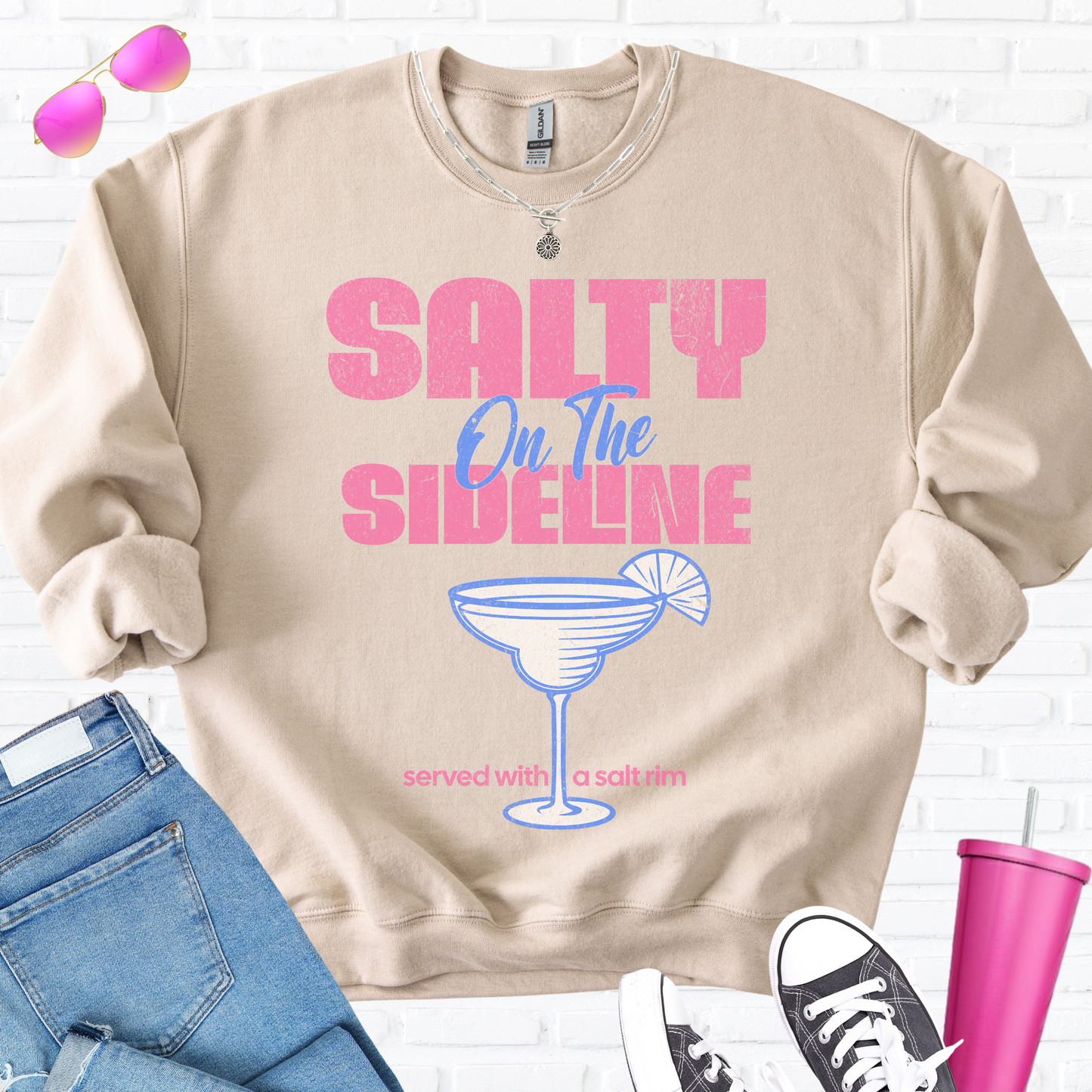 Salty On The Sideline Salt Rim Crewneck